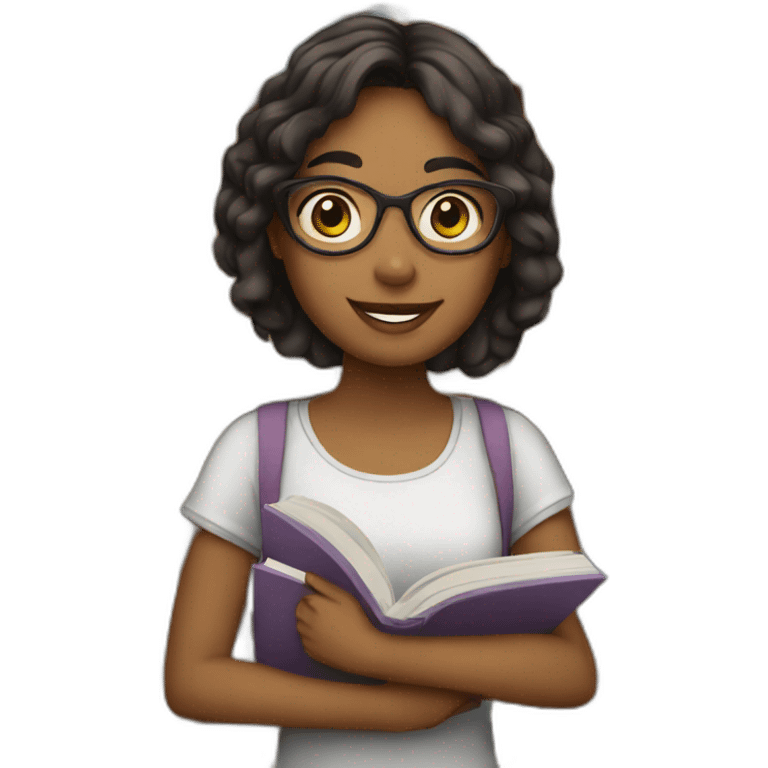 girl with books emoji