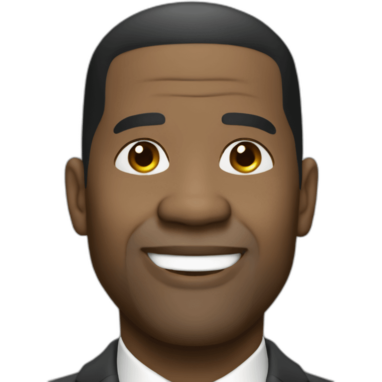 Denzel Washington smirk cartoon wearing suit emoji