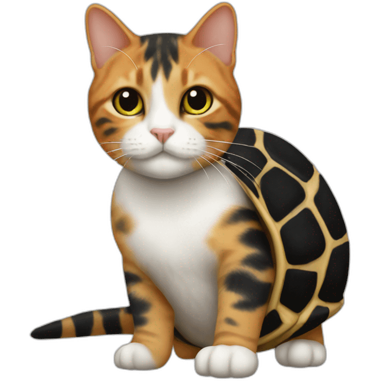 Turtle coloured black white ginger cat emoji