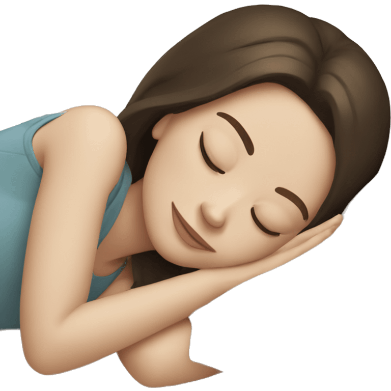 Brunette with pale skin girl sleeping emoji