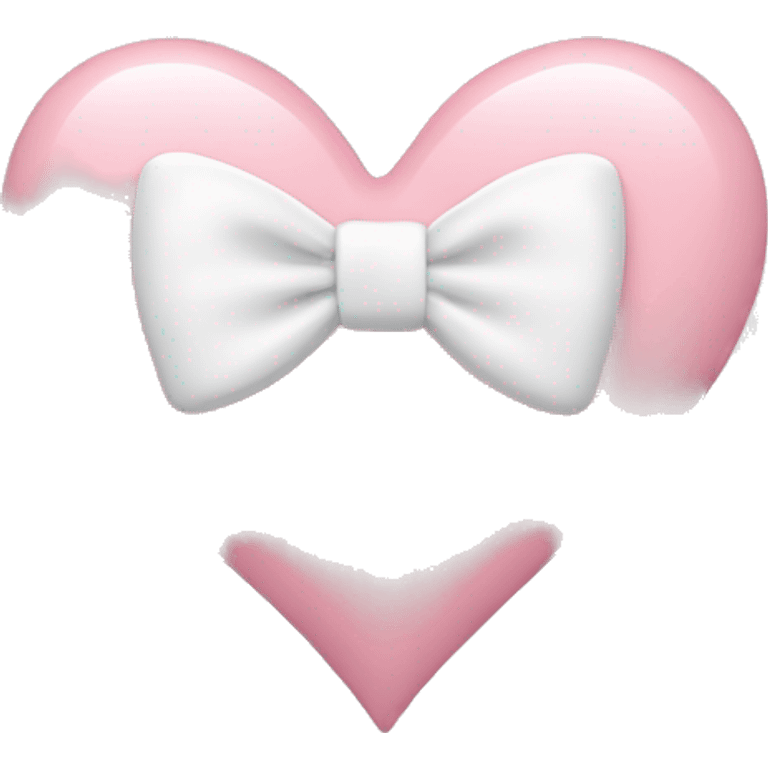 Pastel pink heart with white bow emoji