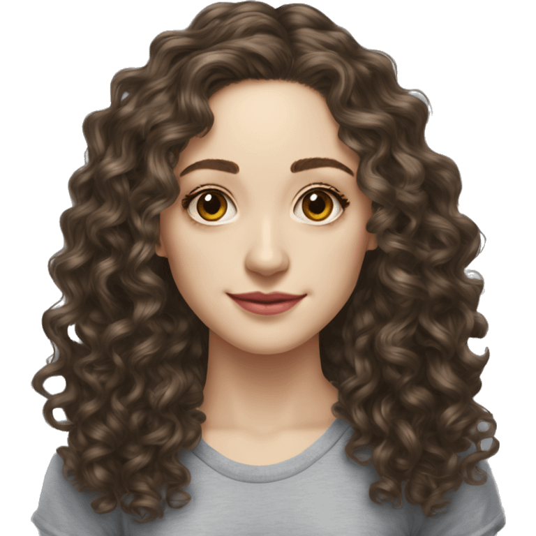 emmy rossum long curly hair teenager hyperrealistic emoji