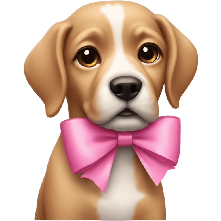 Dog with pink bows emoji