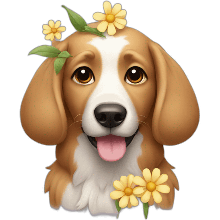 Dog with flower emoji