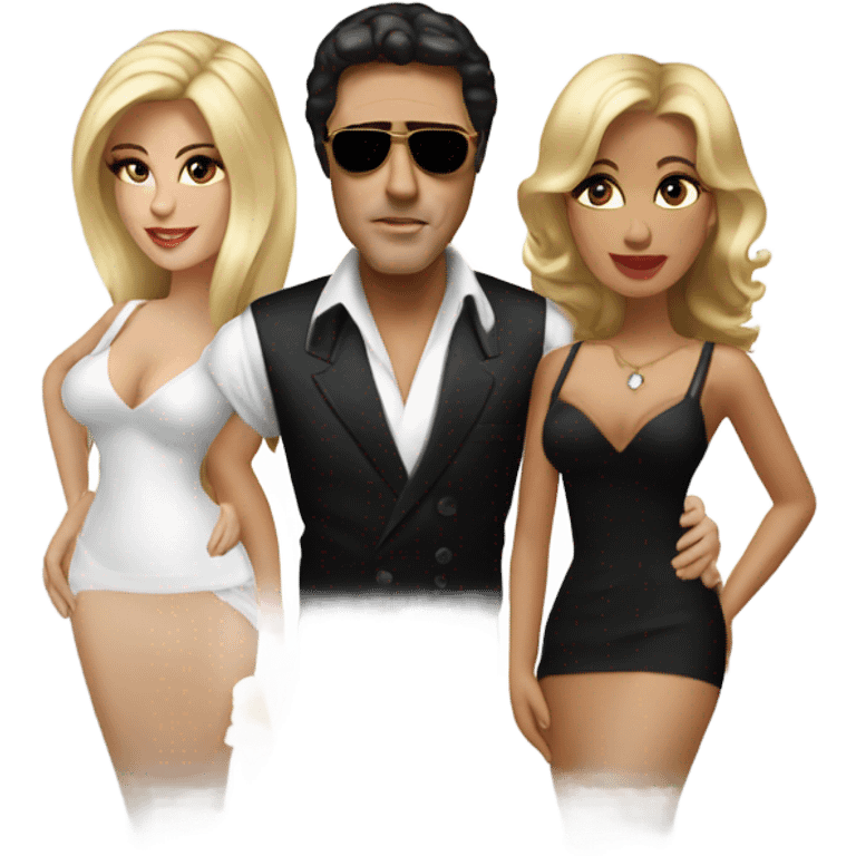 Tony Montana with 3 beautiful women emoji