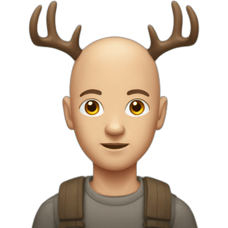 shaved head deer man emoji