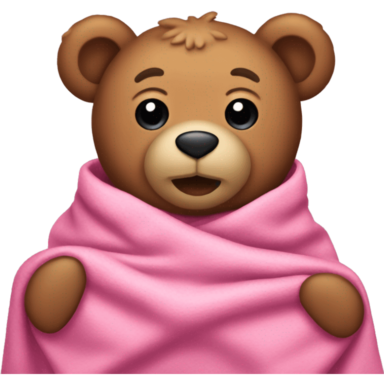 teddy bear in a pink blanket  emoji