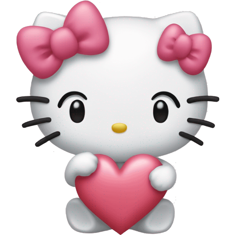 hello kitty making heart emoji