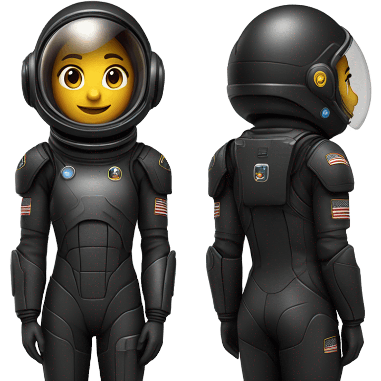 black spacesuit front and back emoji