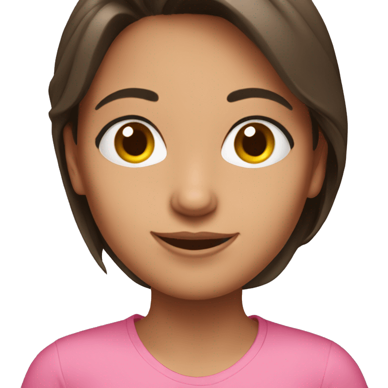 brunette girl with pink shirt emoji