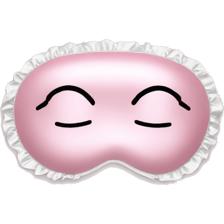 Light pink Frilly satin sleep mask no eyes emoji