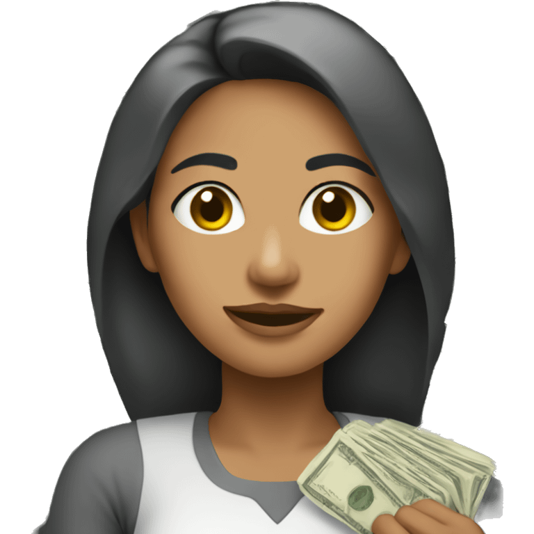 Mujer con dólares emoji