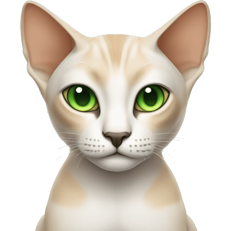 cat sphinx with green eyes who fold her paws together  emoji