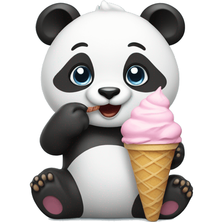 Panda eating ice cream emoji