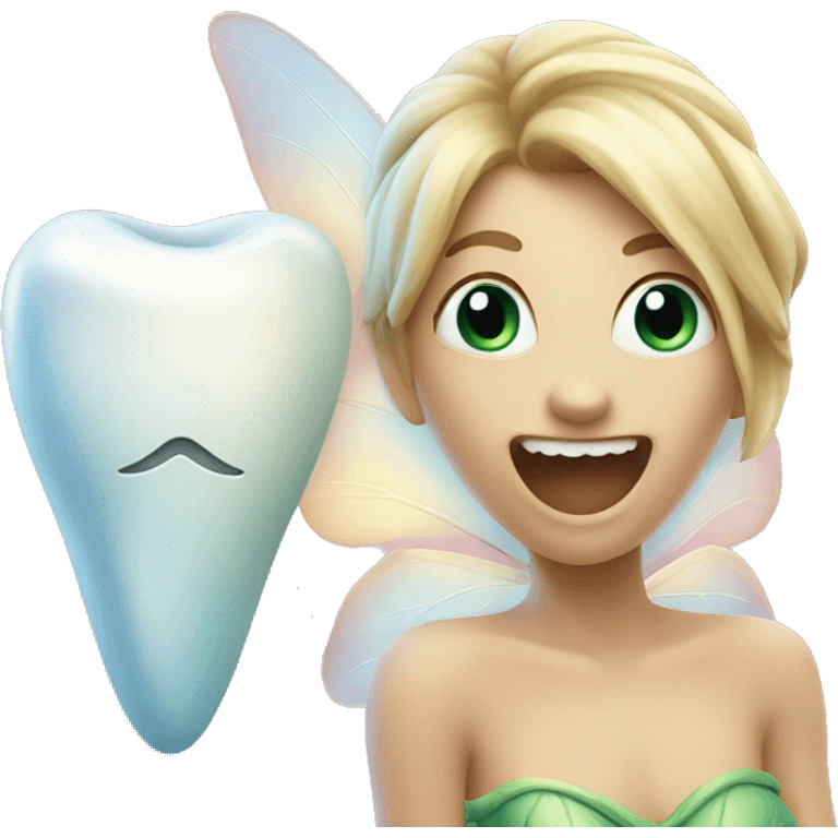 fairy next to a tooth emoji