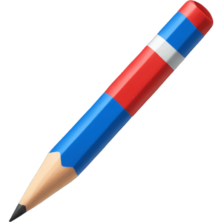 bicolor pencil, red and blue emoji