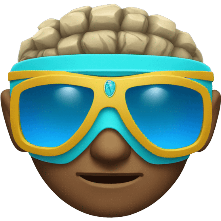 roman gladiator wearing modern neon racing sunglasses emoji