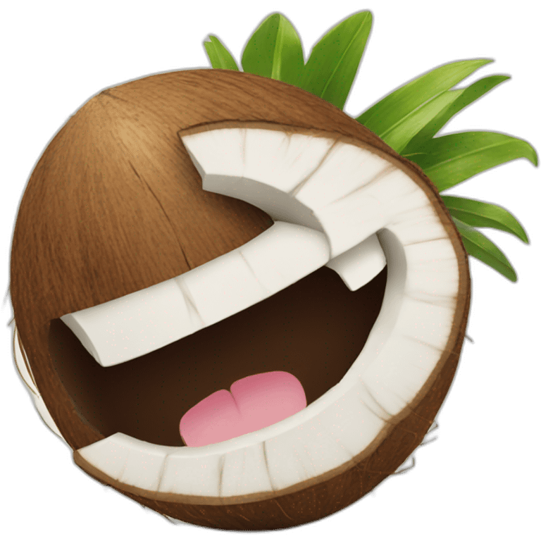 Coconut smiling emoji