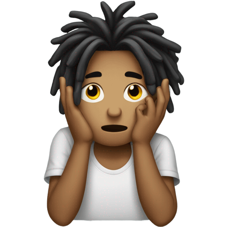 Boy with dreads face palm emoji