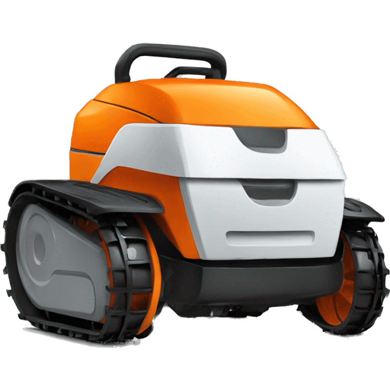 robotic lawn mower orange and modern emoji