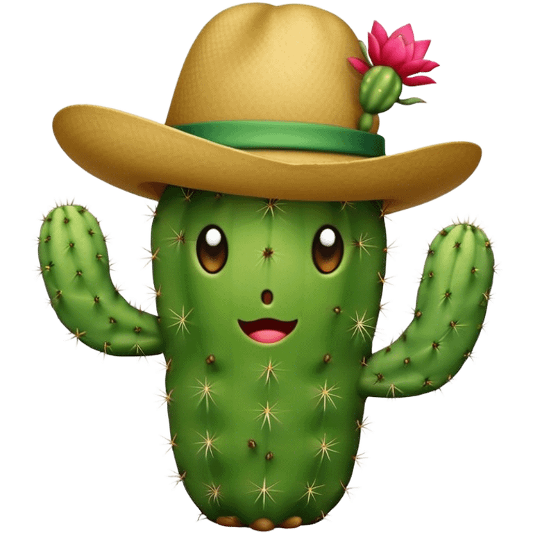 A cactus with a hat emoji