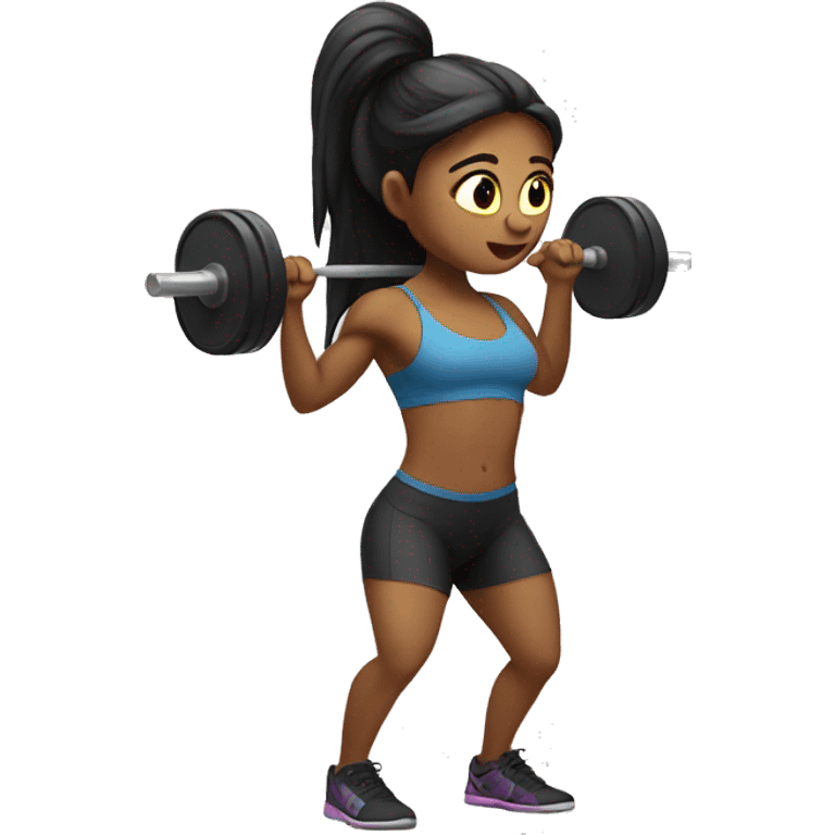 Long HAIR GIRL DOING DEADLIFT emoji