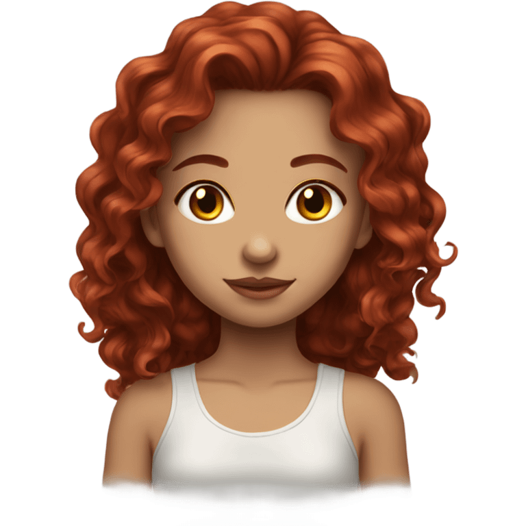 dark red wavy hair with amber eyes girl emoji