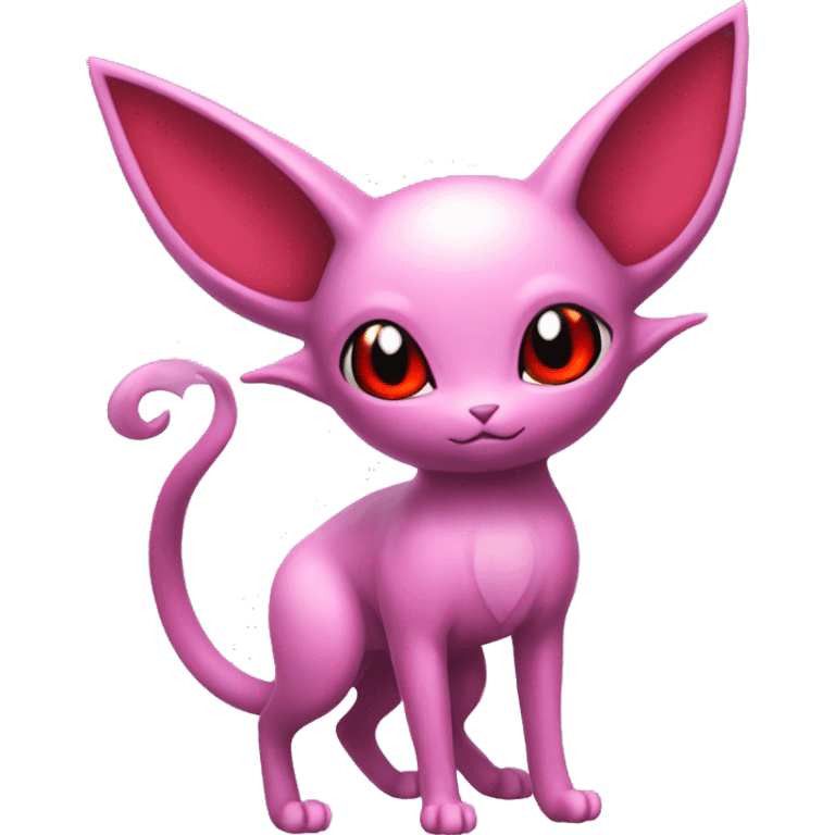 Pink Espeon Pokémon with red orb full body emoji