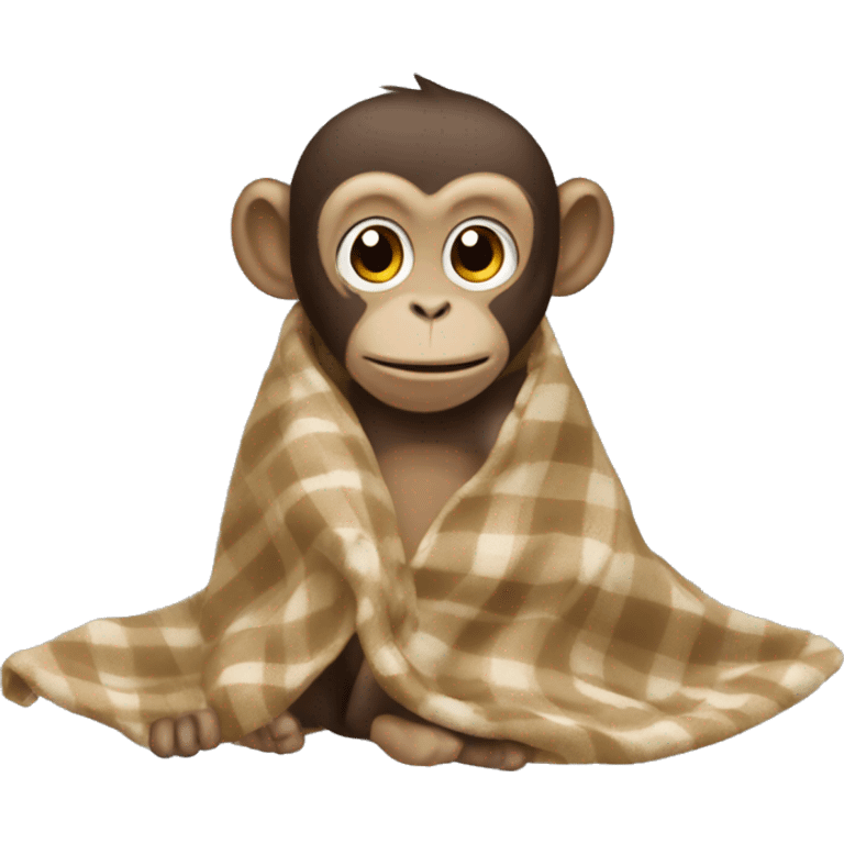 monkey wearing a blanket ￼ emoji