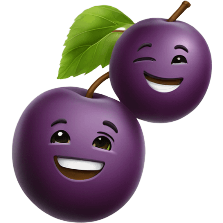 fruit plum happy smiling  emoji