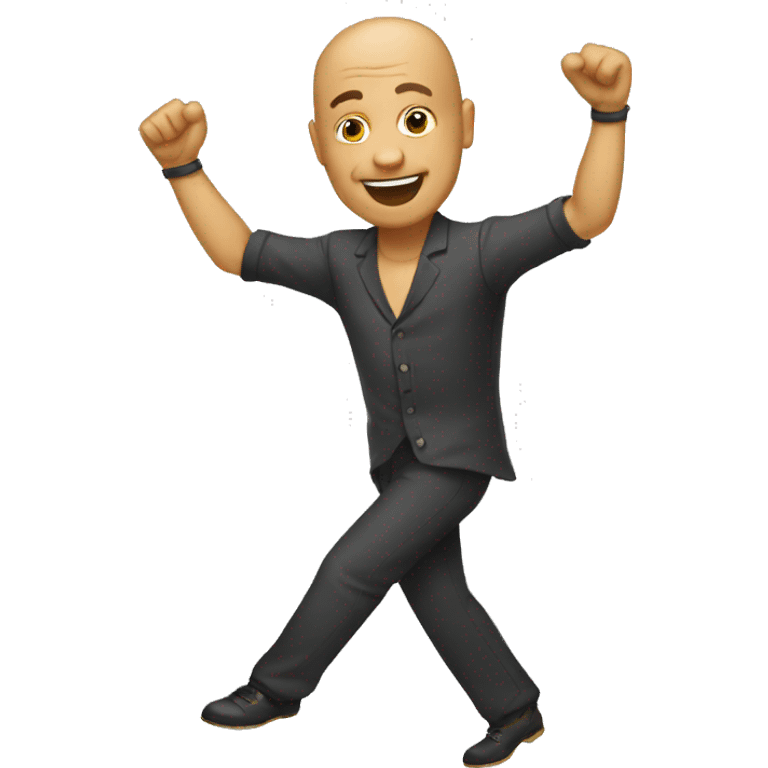 bald man dancing salsa emoji