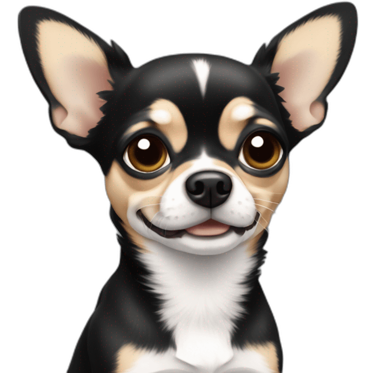 Chihuahua negro, chihuchua gris con blanco emoji