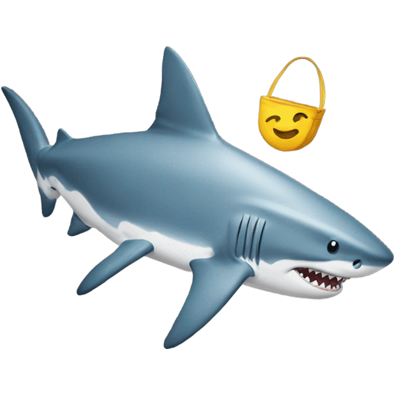 Shark with shirt white emoji