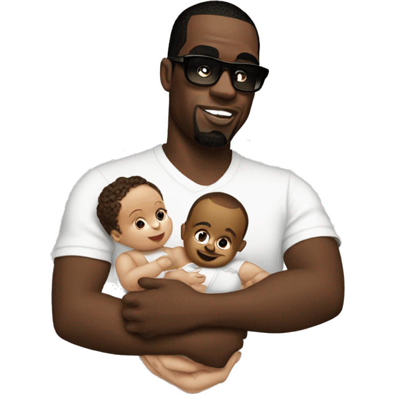 P diddy holding a baby emoji