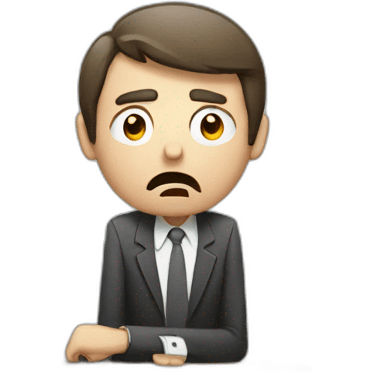 Man Angry looking at clock emoji