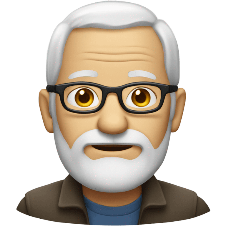 Old man glasses receding white hair no facial hair emoji