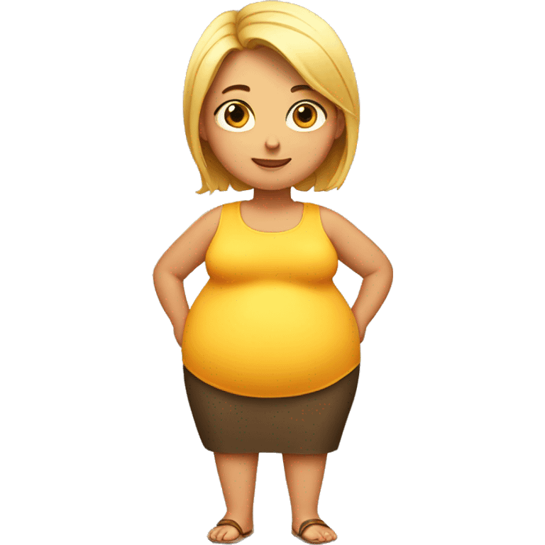 a girl with a big belly emoji