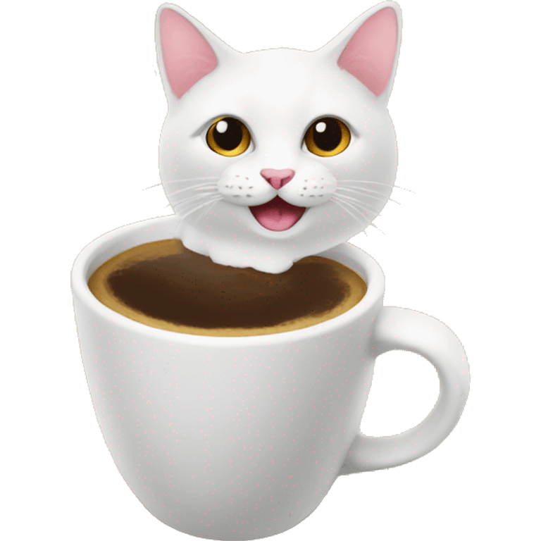 Cat coffee beach emoji