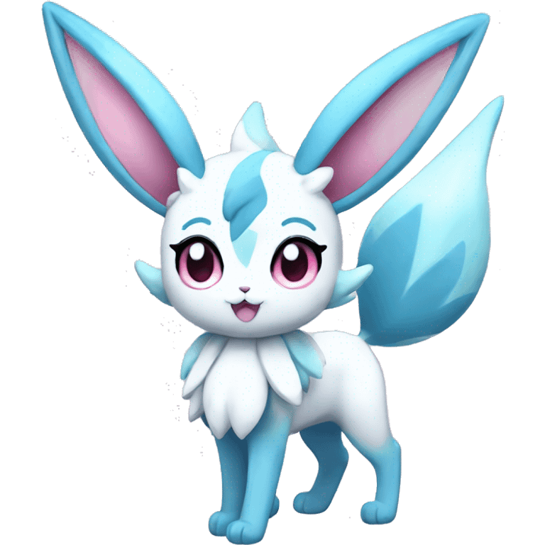 Kawaii Sylveon-Glaceon Full Body emoji