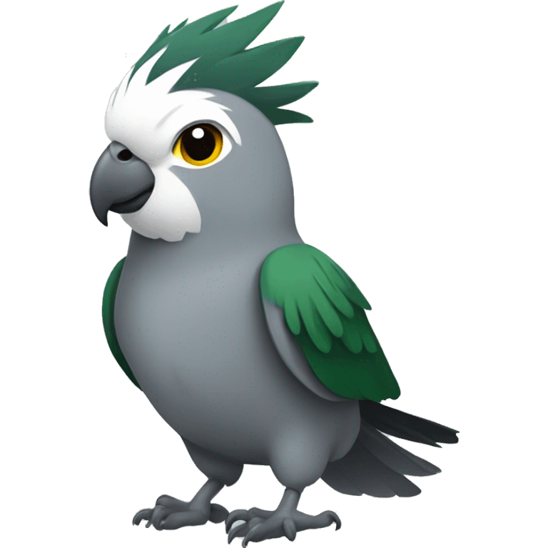 Grey Cockatiel with Dark Green Tail emoji