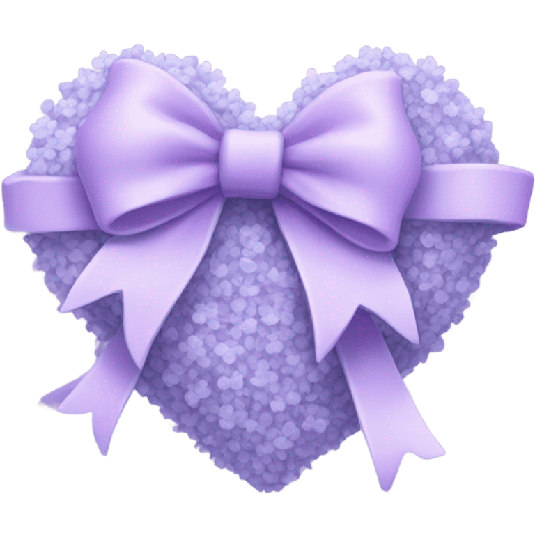 a lavender heart wrapped by a pastel lavender  bow with lavender flowers inside  emoji