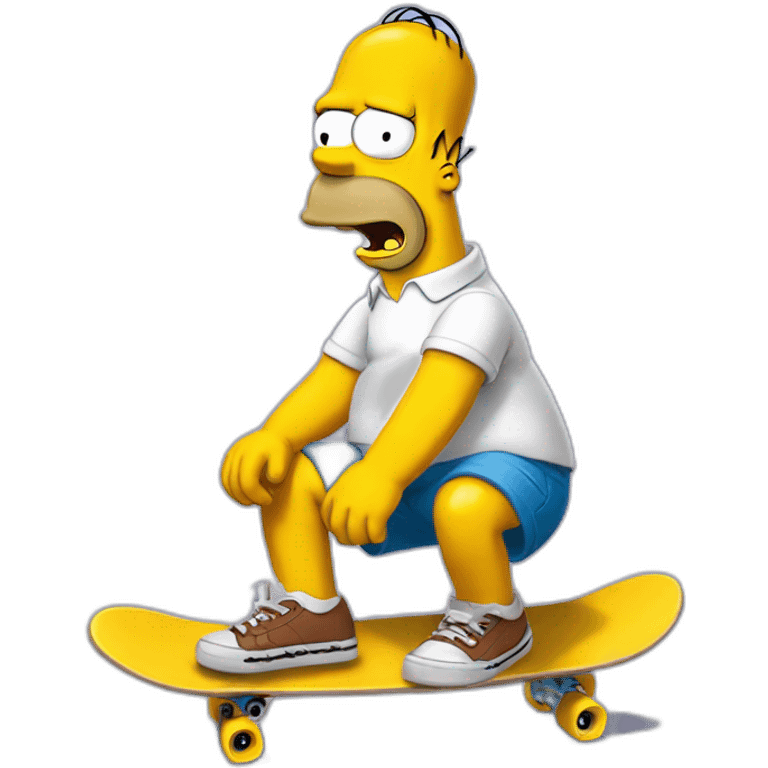 Homer simpson with a skateboard emoji