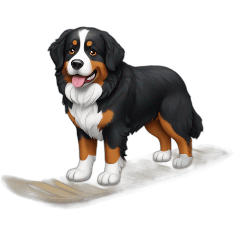 Bernese mountain dog hiking sledging emoji