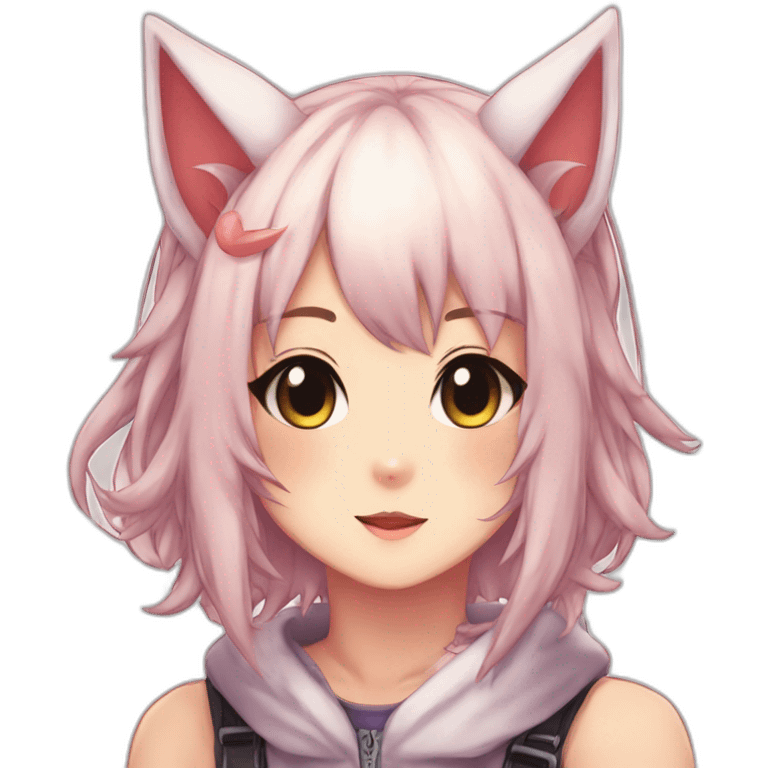 neko cat doujinshi anime girl with horns emoji