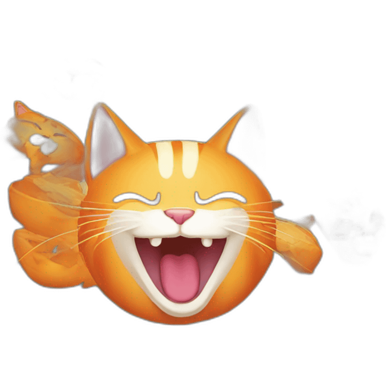  orange cat laughing out loud mockingly emoji