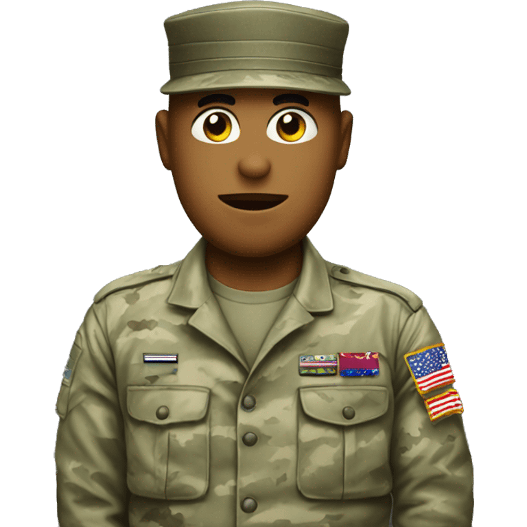 Military man with a tv head emoji