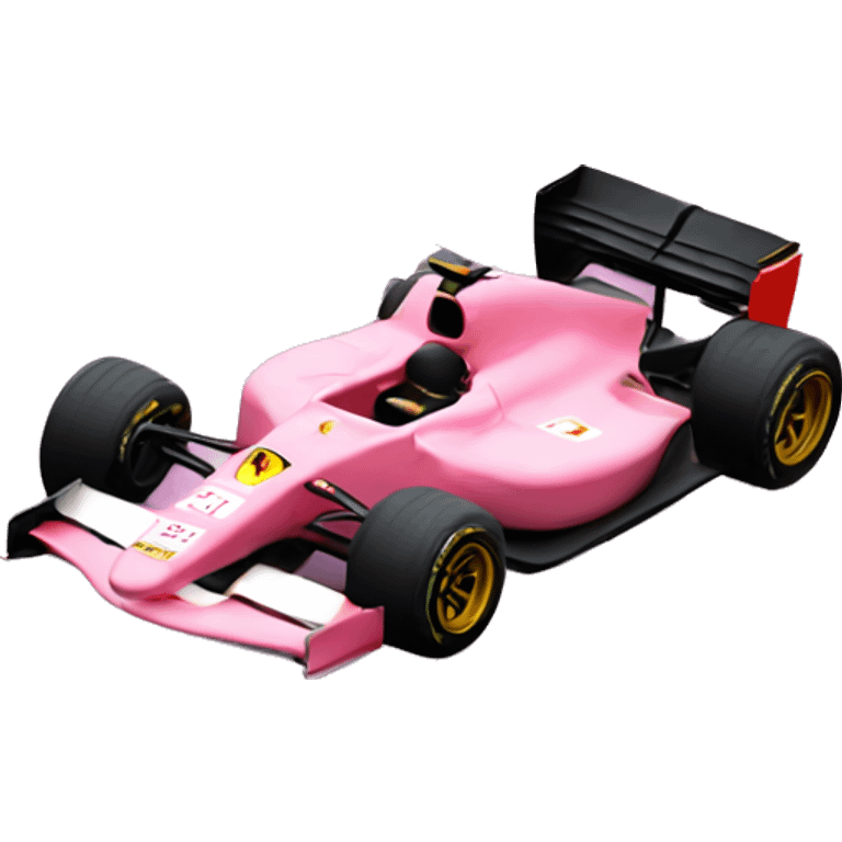 Formula 1 car ferrari number 16 with a pastel pink bow on top emoji