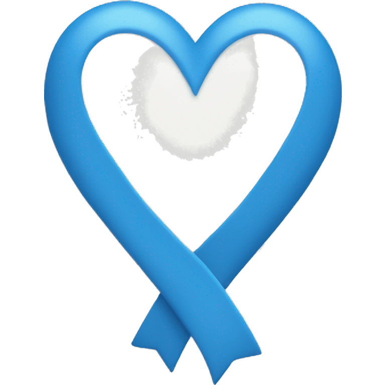 blue heart with white ribbon emoji