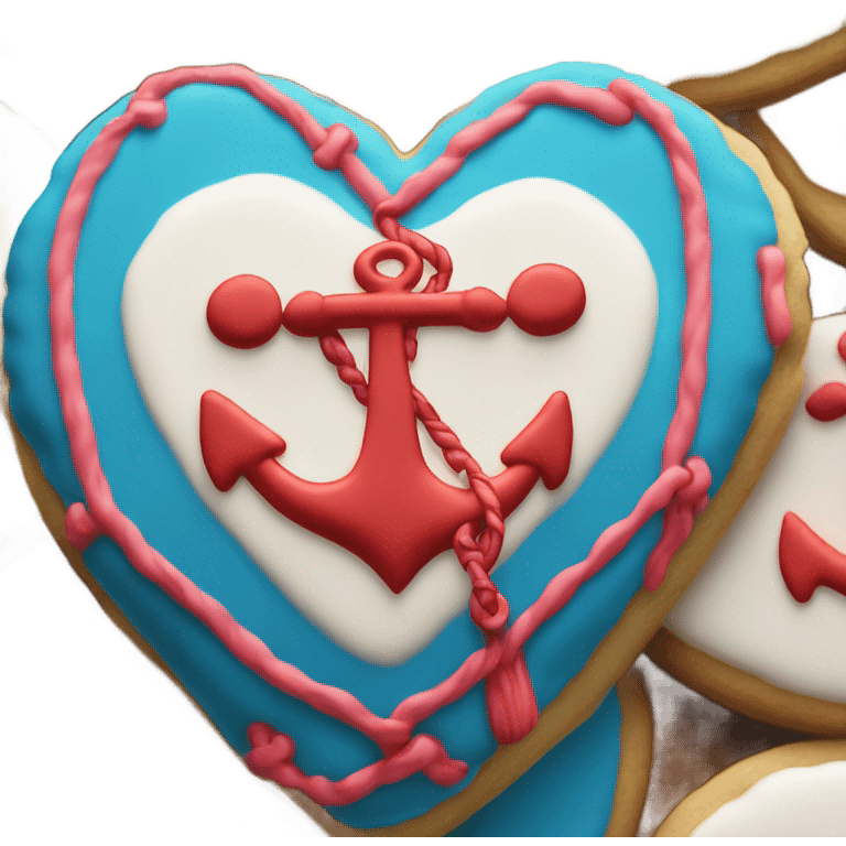 cookie heart with anchor emoji