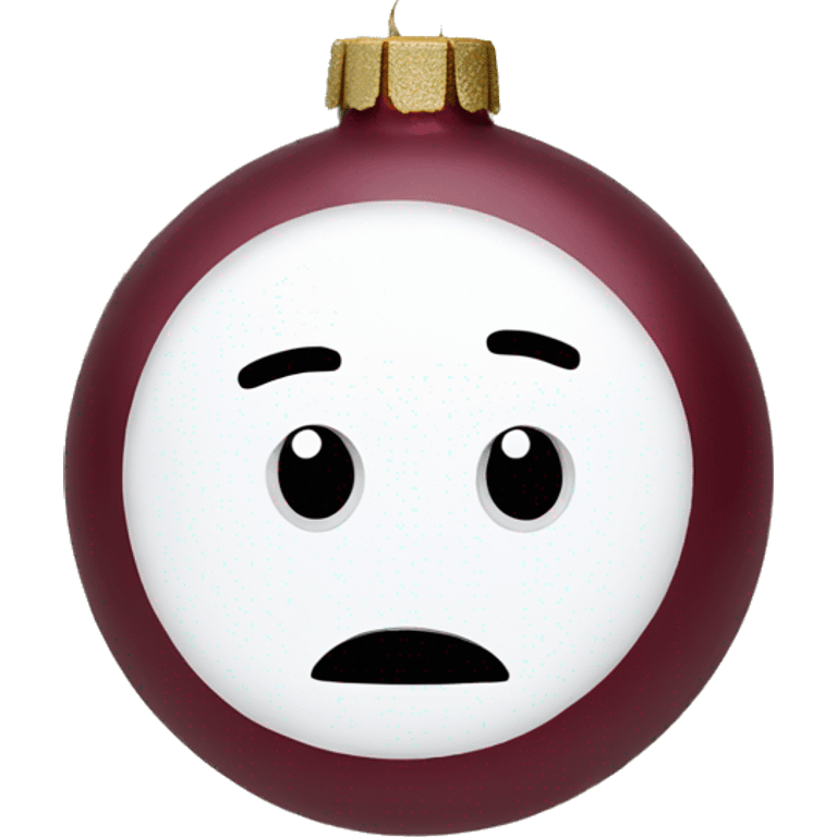 Maroon round Christmas ornament emoji